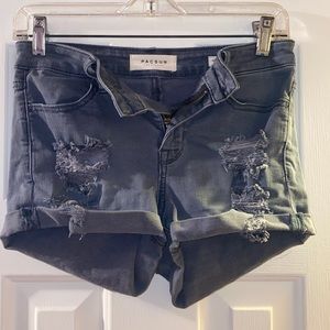 Pacsun Super Stretch Shortie Jean shorts in grey